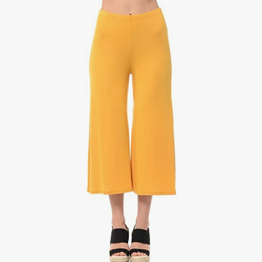 New Iconic luxe Women's Elastic Waist Jersey Culottes Pants size S